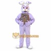 Purple Rabbit Mascot Costume with Custom Logo Purple Rabbit Mascot Costume with Custom Logo