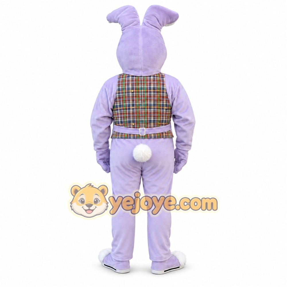 Purple Rabbit Mascot Costume with Custom Logo Purple Rabbit Mascot Costume with Custom Logo
