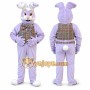 Purple Rabbit Mascot Costume with Custom Logo