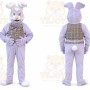 Purple Rabbit Mascot Costume with Custom Logo