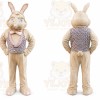 Brown Rabbit Mascot Costume with Custom Logo