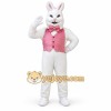 White Rabbit Mascot Costume with Custom Logo White Rabbit Mascot Costume with Custom Logo
