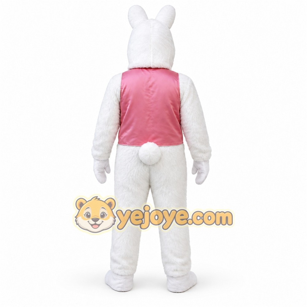 White Rabbit Mascot Costume with Custom Logo White Rabbit Mascot Costume with Custom Logo