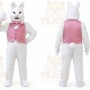 White Rabbit Mascot Costume with Custom Logo