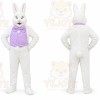 White Rabbit Mascot Costume with Custom Logo