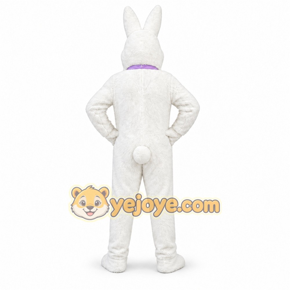 White Rabbit Mascot Costume with Custom Logo White Rabbit Mascot Costume with Custom Logo