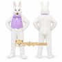 White Rabbit Mascot Costume with Custom Logo