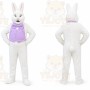 White Rabbit Mascot Costume with Custom Logo