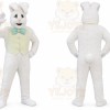 White Rabbit Mascot Costume with Custom Logo