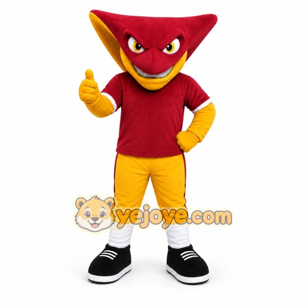 Red Bird Mascot Costume with Custom Logo