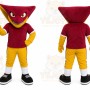 Red Bird Mascot Costume with Custom Logo