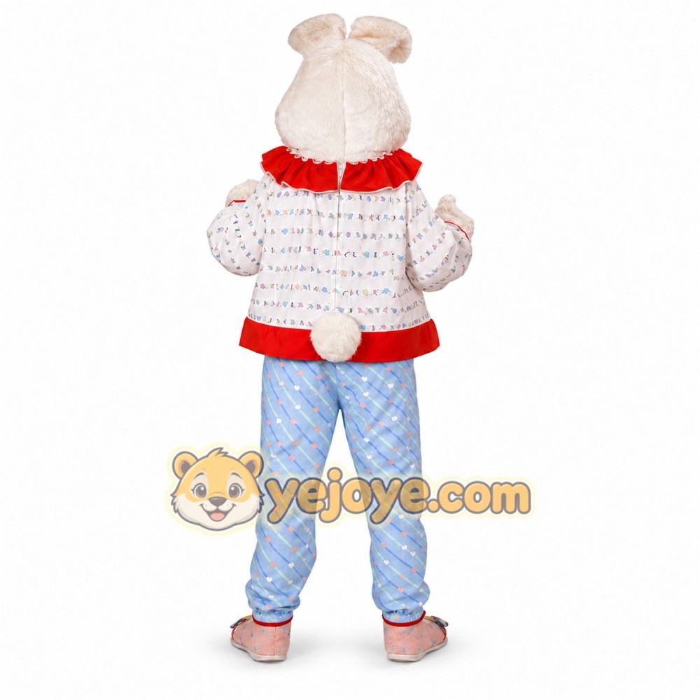 White Rabbit Mascot Costume with Custom Logo White Rabbit Mascot Costume with Custom Logo