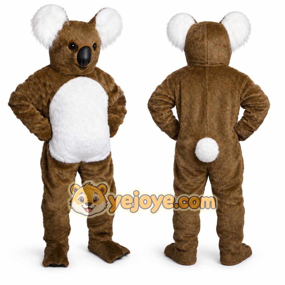 Brown Koala Mascot Costume with Custom Logo Brown Koala Mascot Costume with Custom Logo