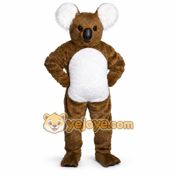 Brown Koala Mascot Costume with Custom Logo