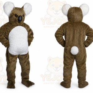 Brown Koala Mascot Costume with Custom Logo
