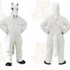White Horse Mascot Costume with Custom Logo