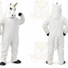 White Unicorn Mascot Costume with Custom Logo