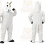 White Unicorn Mascot Costume with Custom Logo