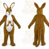 Brown Kangaroo Mascot Costume with Custom Logo