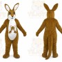 Brown Kangaroo Mascot Costume with Custom Logo