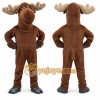 Brown Moose Mascot Costume with Custom Logo Brown Moose Mascot Costume with Custom Logo