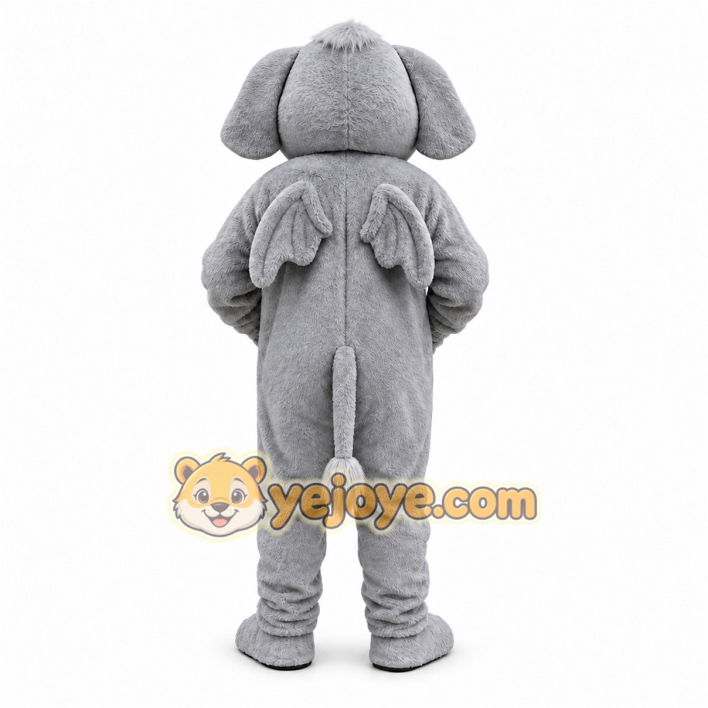 Gray Elephant Mascot Costume with Custom Logo Gray Elephant Mascot Costume with Custom Logo