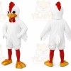 White Chicken Mascot Costume with Custom Logo