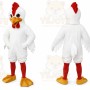 White Chicken Mascot Costume with Custom Logo
