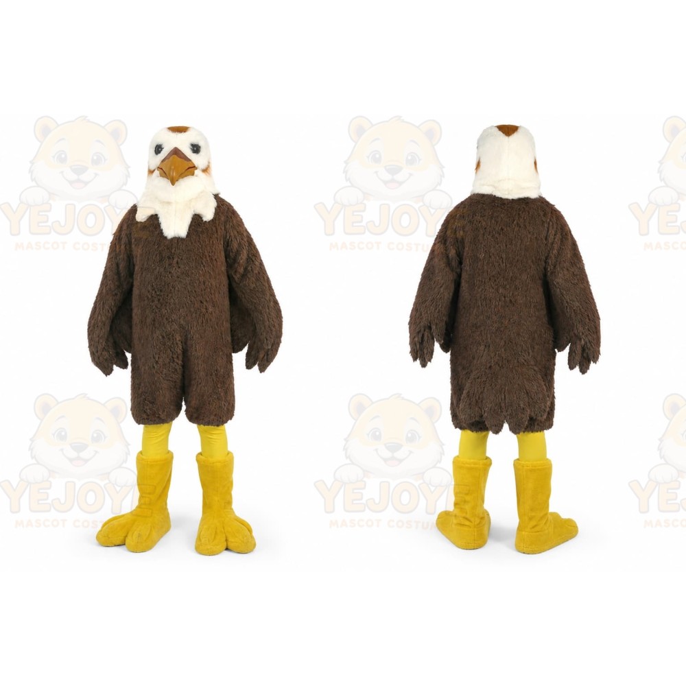 Brown Eagle Mascot Costume with Custom Logo