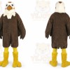 Brown Eagle Mascot Costume with Custom Logo