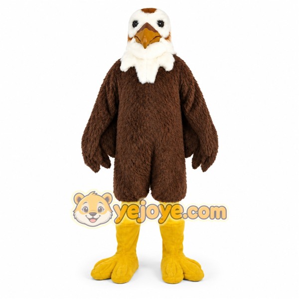 Brown Eagle Mascot Costume with Custom Logo
