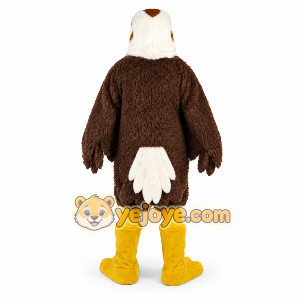 Brown Eagle Mascot Costume with Custom Logo