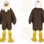Brown Eagle Mascot Costume with Custom Logo