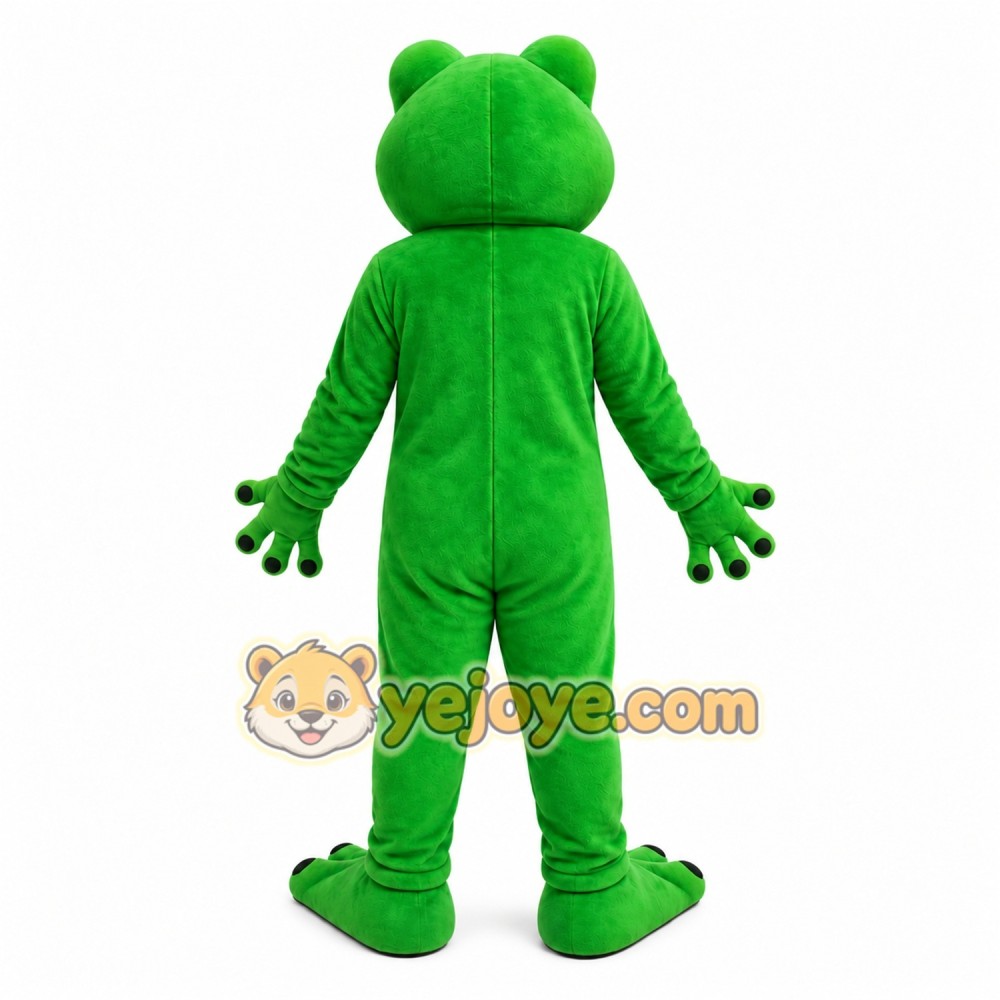 Green Frog Mascot Costume with Custom Logo Green Frog Mascot Costume with Custom Logo
