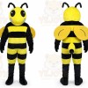 Yellow Bee Mascot Costume with Custom Logo