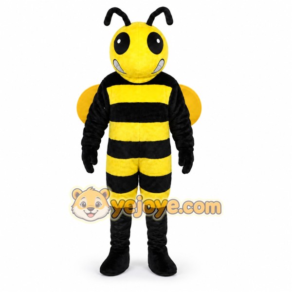 Yellow Bee Mascot Costume with Custom Logo Yellow Bee Mascot Costume with Custom Logo