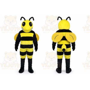 Yellow Bee Mascot Costume with Custom Logo