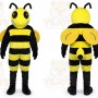 Yellow Bee Mascot Costume with Custom Logo