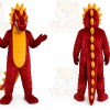 Red Dragon Mascot Costume with Custom Logo
