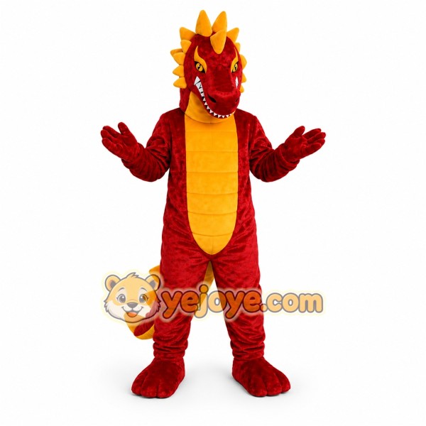 Red Dragon Mascot Costume with Custom Logo Red Dragon Mascot Costume with Custom Logo