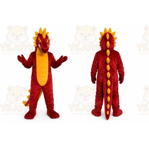 Red Dragon Mascot Costume with Custom Logo