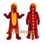 Red Dragon Mascot Costume with Custom Logo
