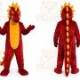 Red Dragon Mascot Costume with Custom Logo