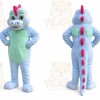 Blue Dinosaur Mascot Costume with Custom Logo
