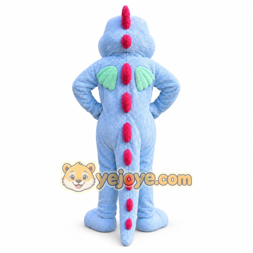 Blue Dinosaur Mascot Costume with Custom Logo Blue Dinosaur Mascot Costume with Custom Logo