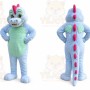 Blue Dinosaur Mascot Costume with Custom Logo