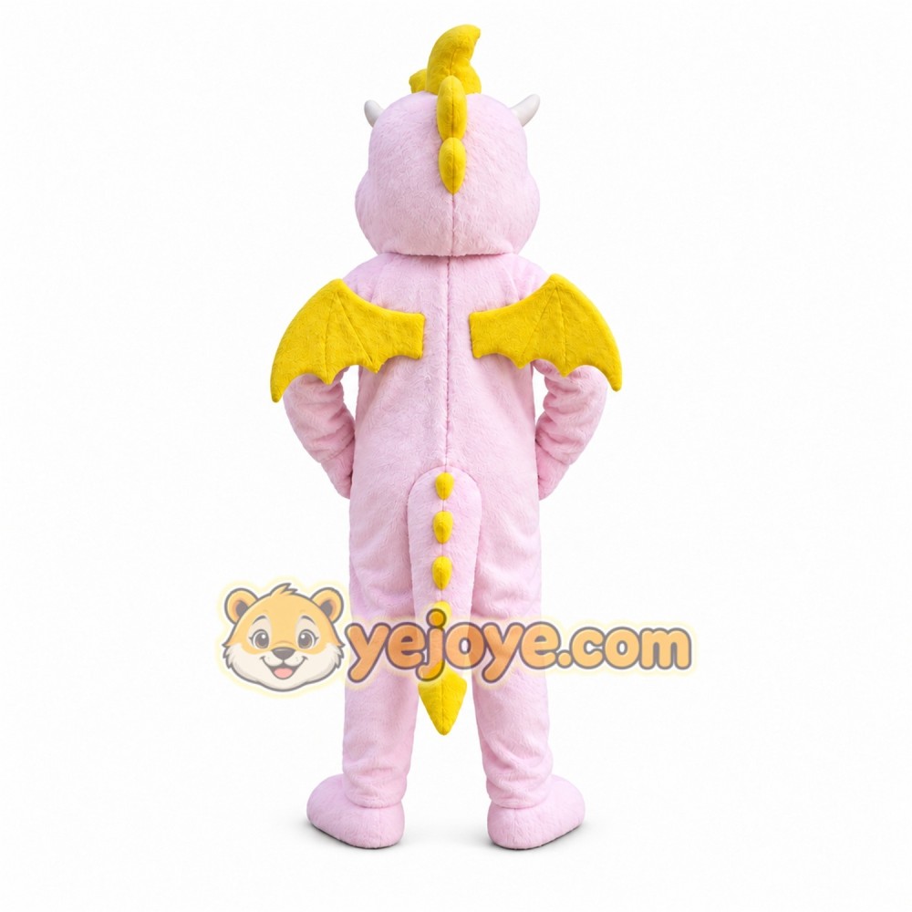Pink Dragon Mascot Costume with Custom Logo Pink Dragon Mascot Costume with Custom Logo