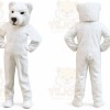 White Bear Mascot Costume with Custom Logo