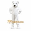 White Bear Mascot Costume with Custom Logo