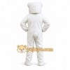White Bear Mascot Costume with Custom Logo